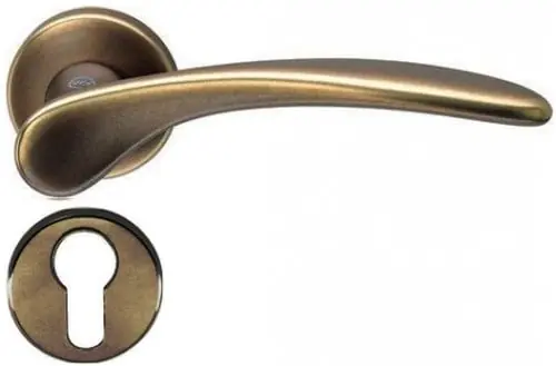 Maniglia per porta interna in ottone Valli & Valli H 198 serie Mizar rosetta bocchetta foro per cilindro Anticato Aanbieding
