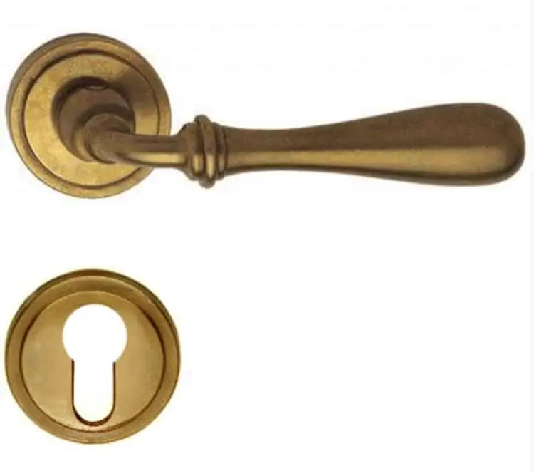 Korting Valli & Valli serie H 1004 Antares Maniglia per porta interna rosetta bocchetta foro yale Ottone Naturale