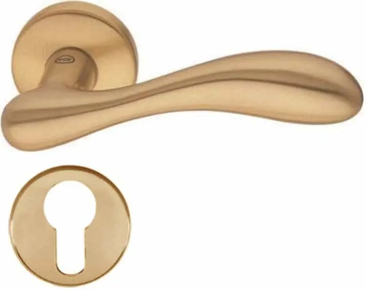 Valli & Valli serie H 1003 Croco Maniglia per porta interna rosetta bocchetta foro yale Ottone satinato Fabrieksprijs