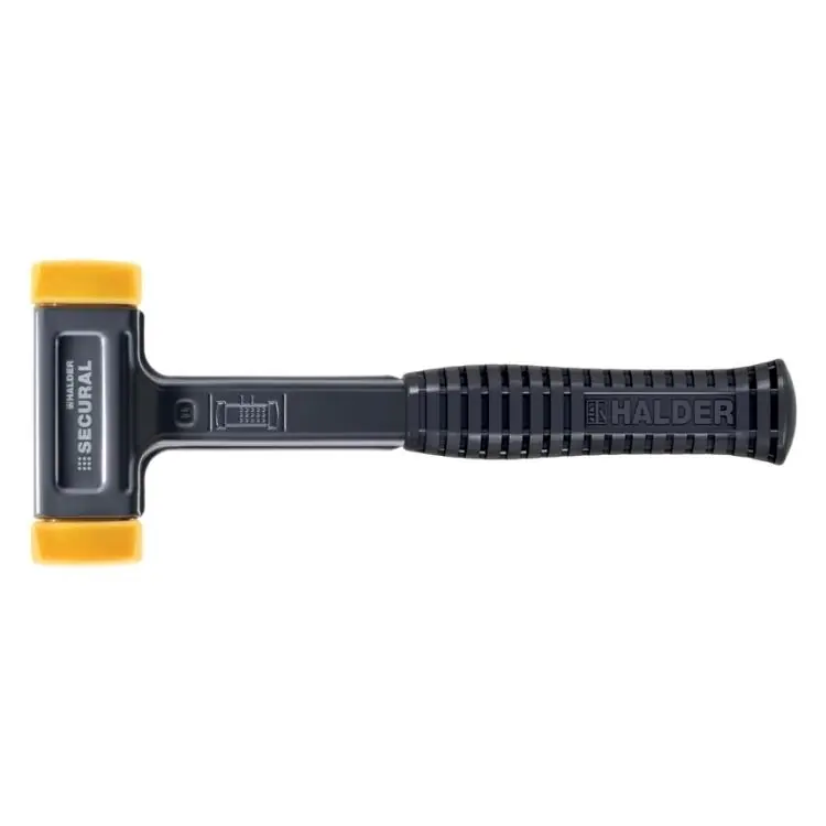 Betaalbaar Mazzuola antirimbalzo Secural 3380 Halder, dimensioni 30x40 mm, manico in Gomma, inserti in Poliuretano Giallo