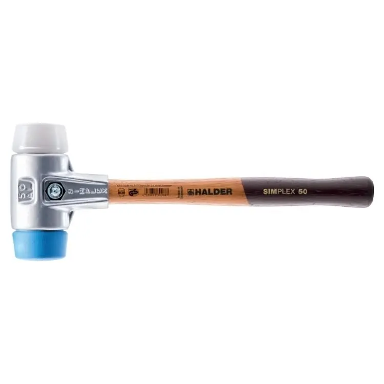 Bestel Nu Mazzuola Simplex 3117 Halder, diametro 30 mm, manico in Legno, inserti in Tpe Blu - Plastica Bianca