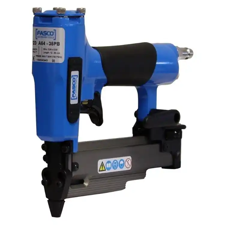 Fissatrice F23 A64-35PB Fasco, per minigroppini fino a 35 mm, pressione 5-7 bar, capacità 120 chiodi Meest Verkocht