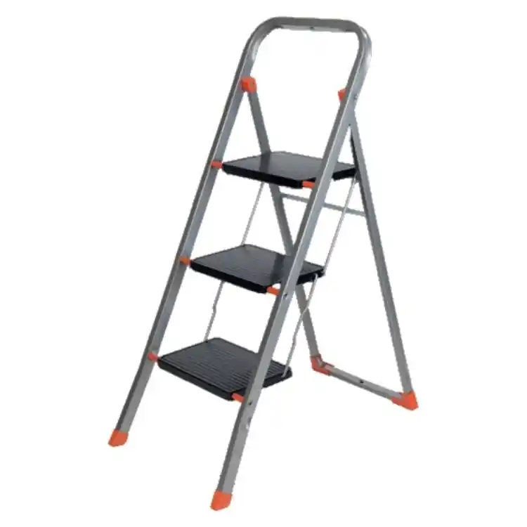 Sgabello pieghevole Tinto Facal, con 3 gradini, altezza 750 mm, portata 150 Kg, materiale Acciaio Verniciato Merkproduct