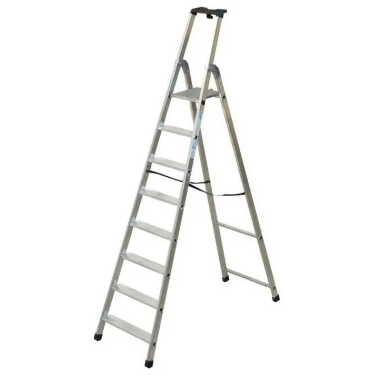 Speciale Aanbieding Scala pieghevole Quadra Facal, gradini 8 con pedana, altezza 1825 mm, portata 150 Kg, materiale Alluminio