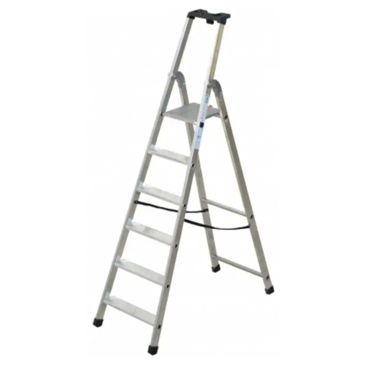 Scala pieghevole Quadra Facal, gradini 6 con pedana, altezza 136 cm, portata 150 Kg, in Alluminio Gecertificeerd