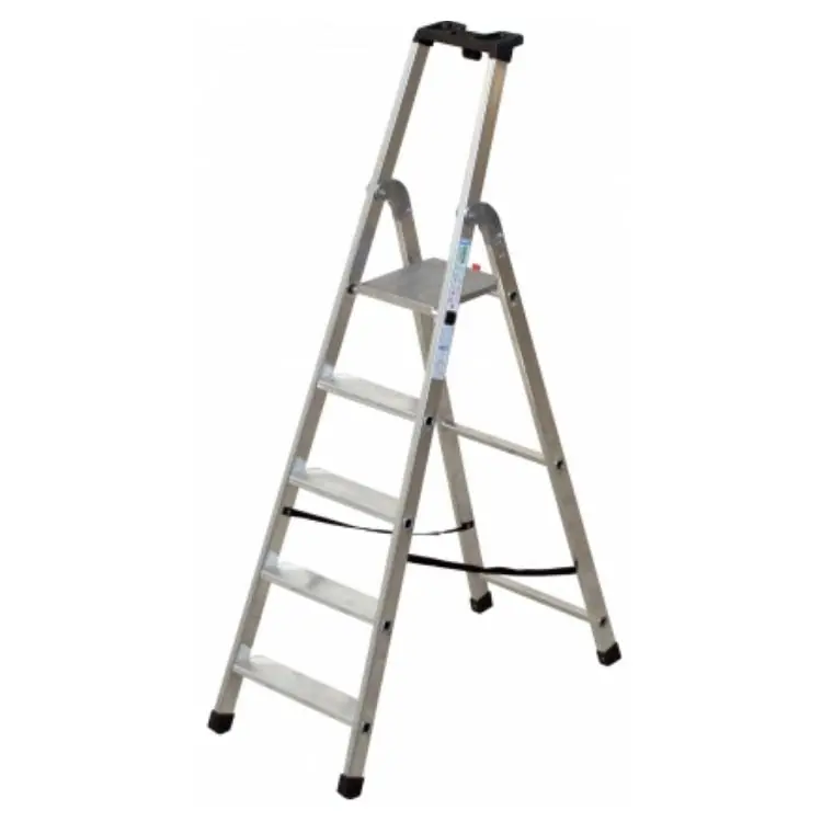Scala pieghevole Quadra Facal, gradini 5 con pedana, altezza 1120 mm, portata 150 Kg, materiale Alluminio Hoge Kwaliteit