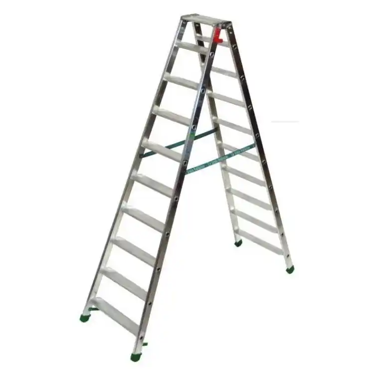 Scala a doppia salita Dupla Facal, gradini 9/9 e pianetto, altezza 2230 mm, portata 150 Kg, materiale Alluminio Alleen Vandaag
