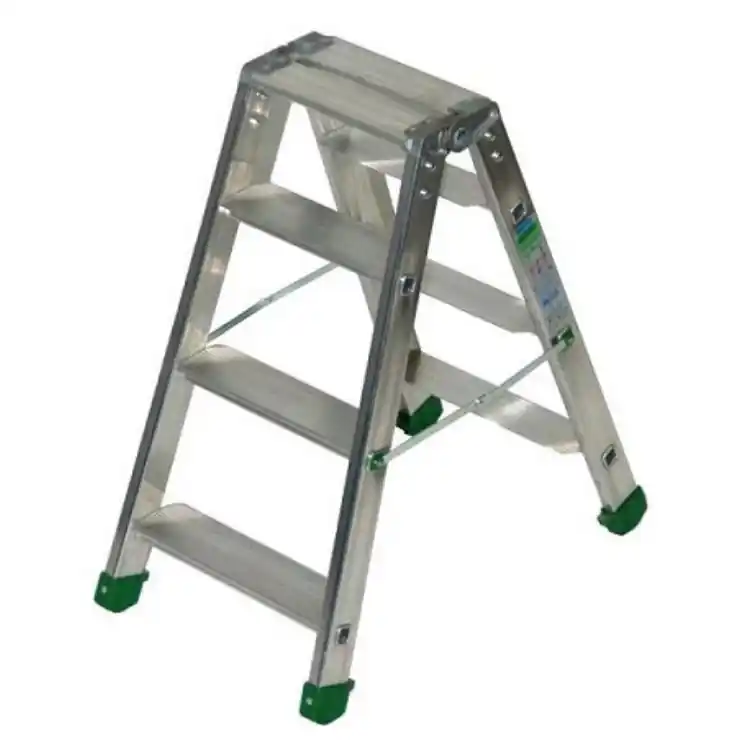 Betaalbaar Sgabello professionale Dupla Facal, gradini 3/3 e pianetto, altezza 800 mm, portata 150 Kg, materiale Alluminio
