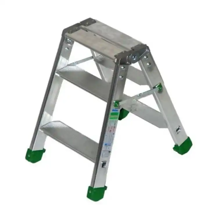 Gecertificeerd Sgabello professionale Dupla Facal, gradini 2/2 e pianetto, altezza 570 mm, portata 150 Kg, materiale Alluminio