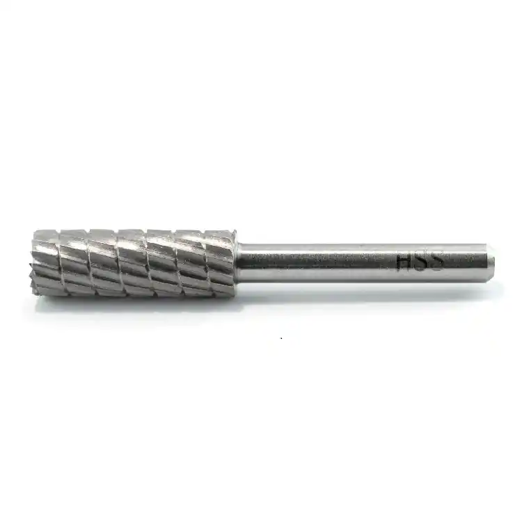 Fresa rotativa cilindrica 81-05 Bassoli per metallo, con taglio frontale, dimensioni 15x30 mm, materiale HSS Bestel Nu