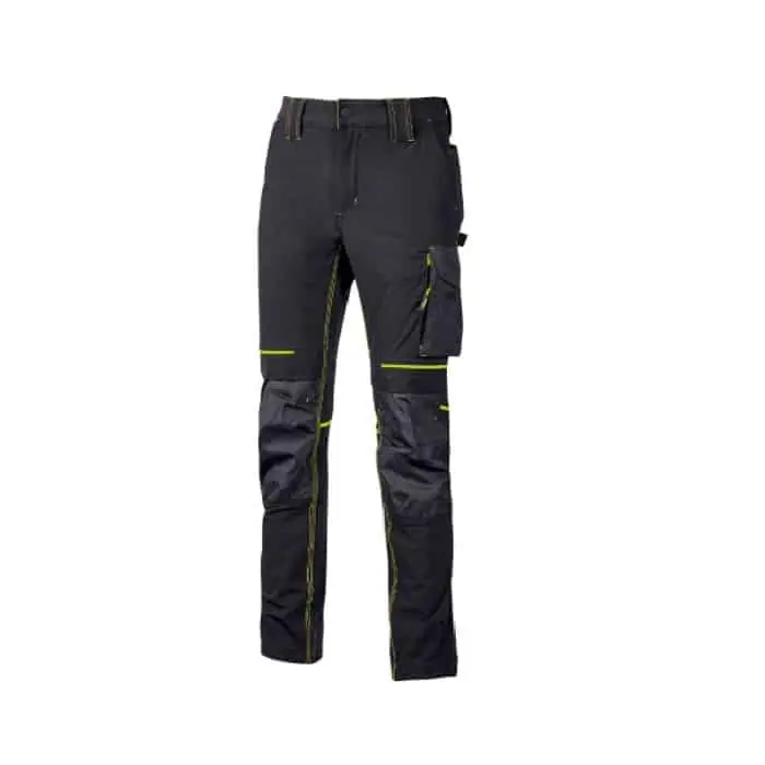 Superprijs Pantalone U Power Atom da lavoro, linea Performance, tessuto U 4 Stretch idrorepellente, taglia 2XL, colore Asphalt Grigio Verde
