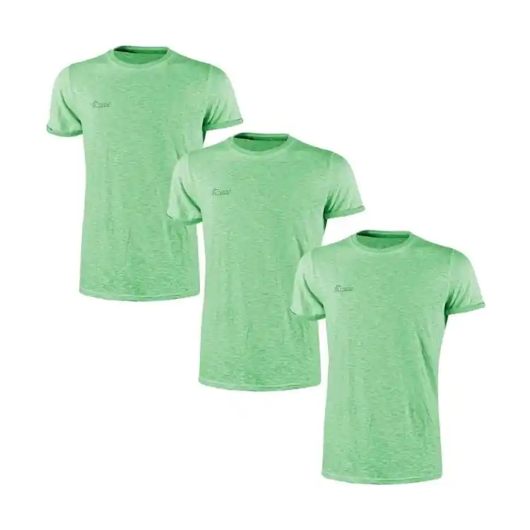 Must-Have Confezione 3 T-shirt U Power Fluo da lavoro, linea Enjoy girocollo, tessuto cotone, taglia XL, colore Verde Fluo