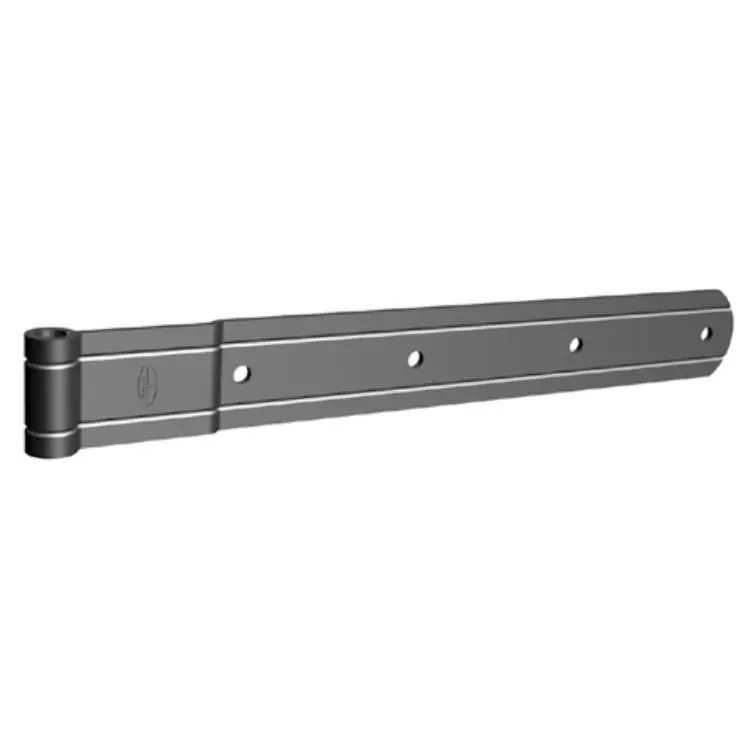 Bandella dritta 9-6-A22 Tecnostamp per PVC, tonda, diametro 12 mm, occhio centrale e sbalzo 3 mm, dimensioni 224x38 mm, finitura Nero Gecertificeerd