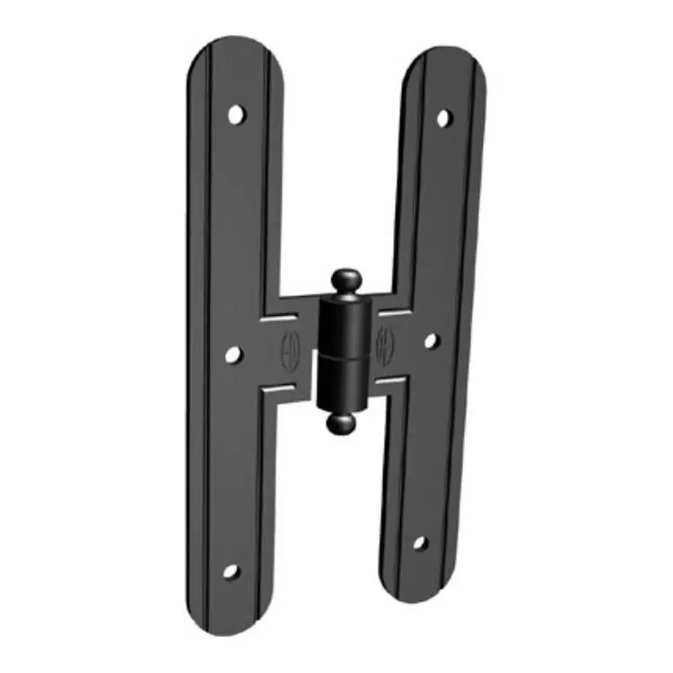 Bandella a doppio T 4-225-05 Tecnostamp per persiana, Sinistra tonda, spina levare, altezza 200 mm, larghezza 30 mm, finitura Nero Koop Vandaag