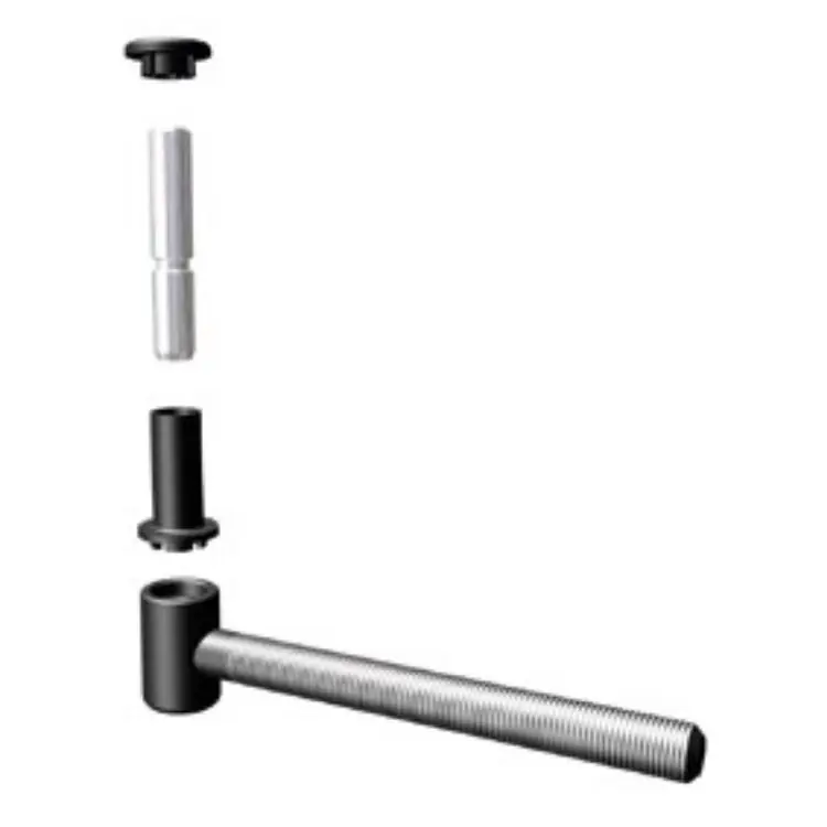 Cardine 7-782-25 Tecnostamp per persiana, con boccola antisfilamento, tappo e spina, diametro 12 mm, lunghezza 150 mm, filetto M12 Veilige Betaling
