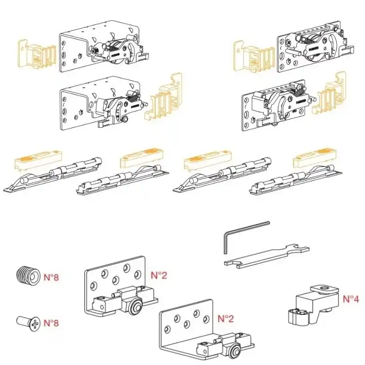 Lage Prijs Kit Comfort K.1054.1 Terno per armadi 2 ante sovrapposte spessore 33 mm, portata 80 Kg, finitura Argento