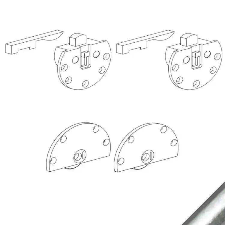Beperkt Aanbod Kit Scorribase 639-650 Terno per ante scorrevoli sovrapposte, portata 50 Kg, finitura Zincato