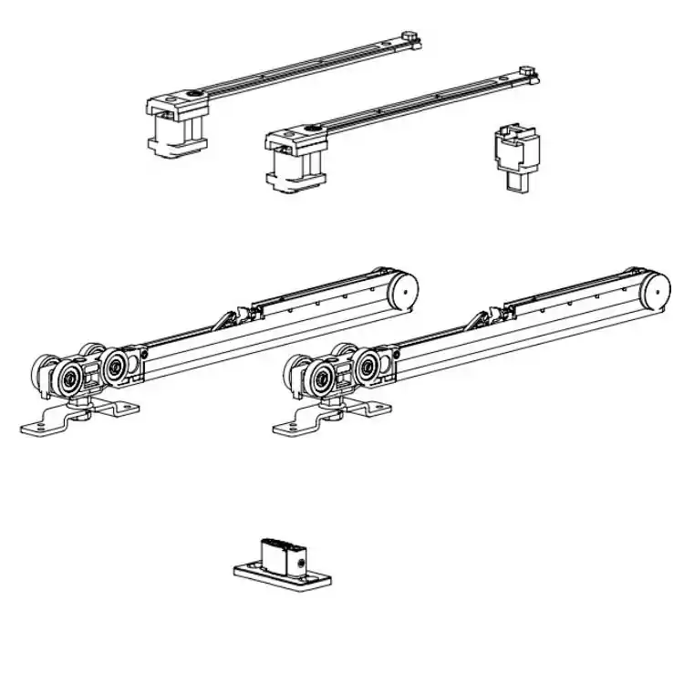 Weekendaanbieding Guarnitura scorrevole Classic Fluid K.120.2.1.S Terno per porta da interno con staffa a vite e fermo ammortizzato, portata 120 Kg