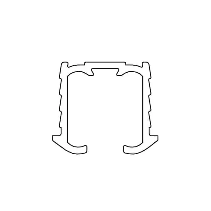 Binario superiore 2650 Terno, per scorrimento serie Living Top, portata 30 Kg, lunghezza 3000 mm, Alluminio Anodizzato Argento Laatste Kans
