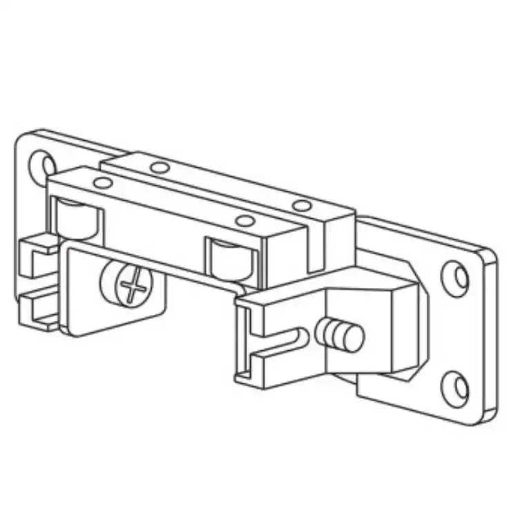 Carrello Zig Zag 878 Terno per anta a libro, parte inferiore con 4 rulli e 2 cerniere incasso diametro 35 mm, finitura Nichelata Snelle Levering