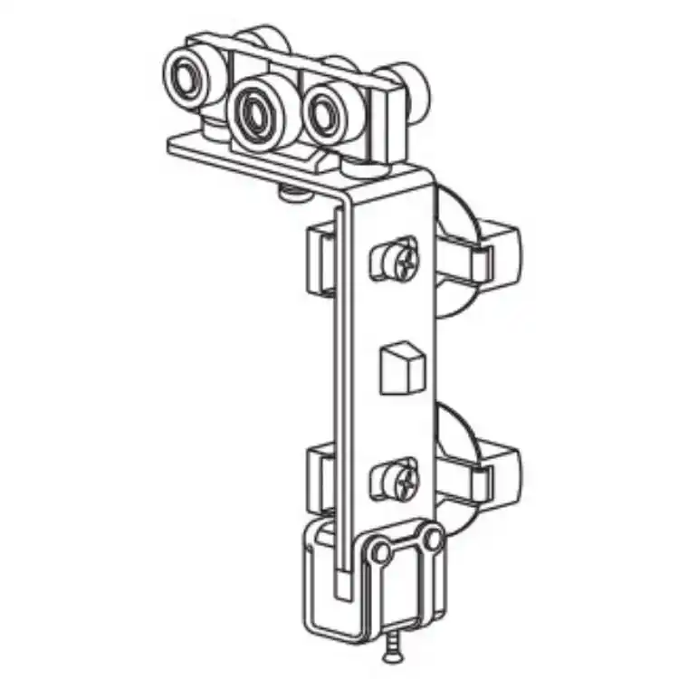 Betaalbaar Carrello Zig Zag 869 Terno per anta a libro, parte superiore con 6 rulli e 2 cerniera incasso diametro 35 mm, finitura Nichelata