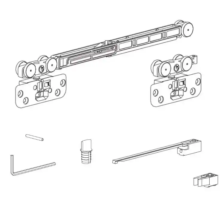 Kit Living Top 2654 Terno per ante sospese, con 1 fermo ammortizzato e 1 fermo standard, portata 30 Kg Snelle Levering