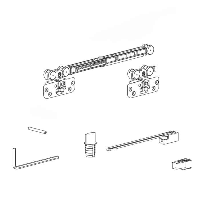 Kit Living Top 2654 Terno per ante sospese, con 2 fermi ammortizzati, portata 30 Kg Meest Verkocht