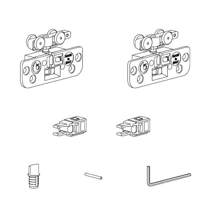 Kit Living Top 2173 Terno per ante sospese, con 2 fermi standard, portata 15 Kg Merkproduct