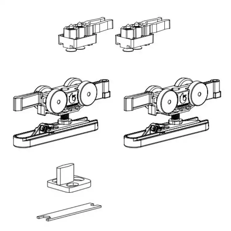 Guarnitura scorrevole Classic 80/T/G/AU/SEN Terno per porta da interno, con fissaggio rapido e fermo a pinza, portata 80 Kg Gereduceerde Prijs