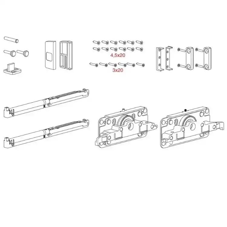 Kit Diva Air 1478/35G/18A Terno per porta da interno, spessore 18 mm, portata 40 Kg, finitura Anodizzato Argento Veilige Betaling
