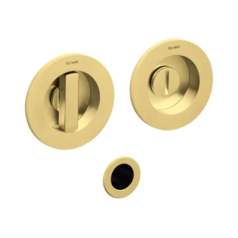 Direct Beschikbaar Maniglia da incasso Olivari serie Dante, maniglia per porta scorrevole con Chiavistello Singolo Ottone, finitura SuperOro Satinato