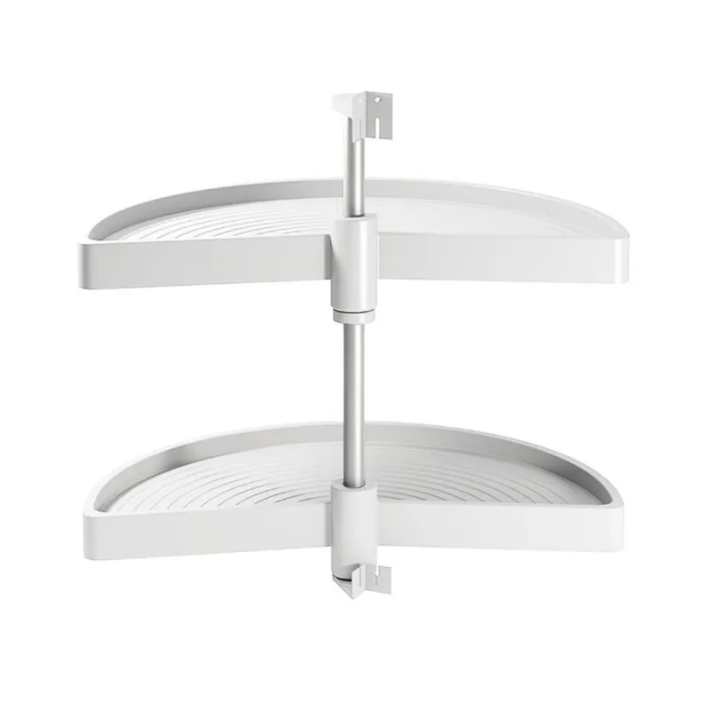 Cestello girevole 1/2 luna Shelvo Emuca per mobile cucina, base 900 mm, finitura Bianco Premium