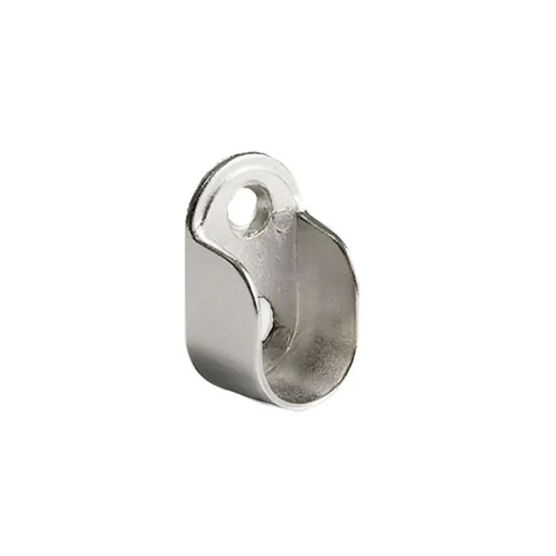 Snelle Levering Supporto laterale Mini Emuca per tubo ovale 22-25-30x15 mm, Zama finitura Nichelato