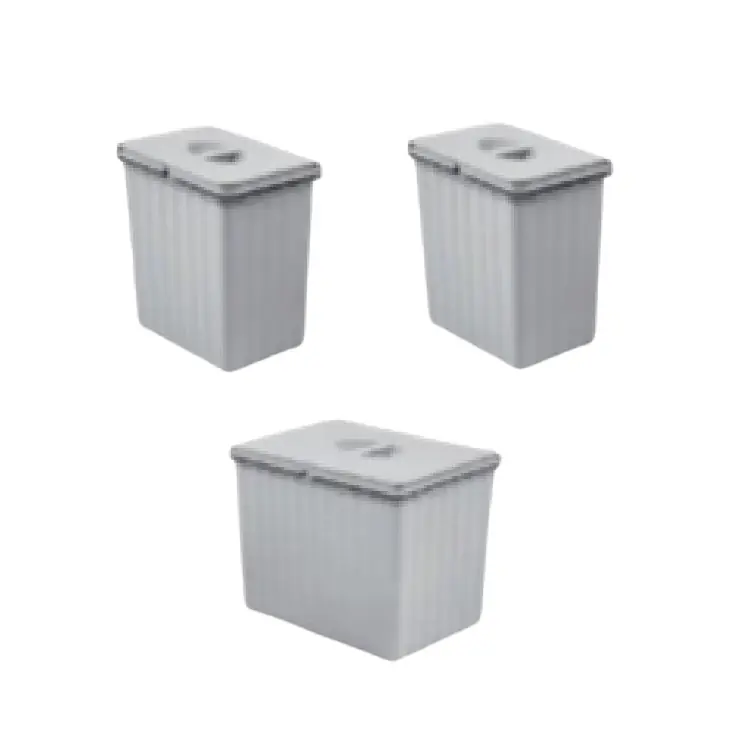 Bestseller Bidoni portarifiuti Emuca da cassettone, 3 secchi 1x14 L + 2x6,5 L, altezza 250 mm