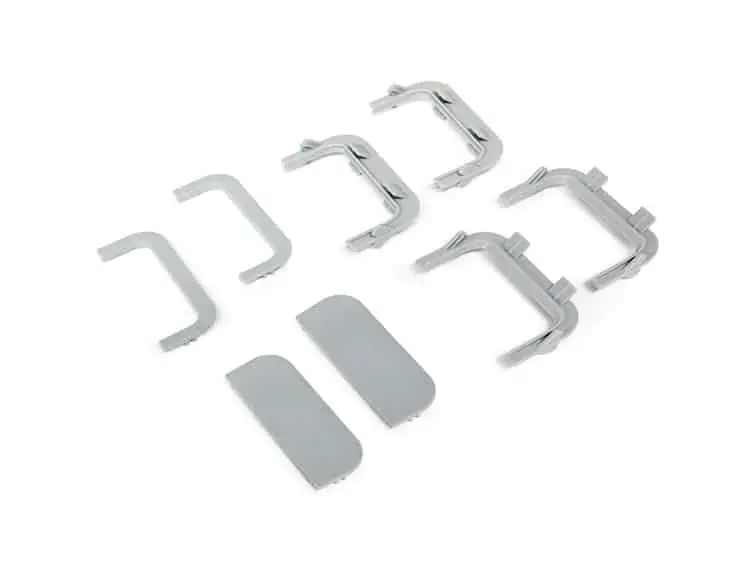 Alleen Vandaag Set di accessori per profilo centrale per mobili cucina Emuca, sistema tipo Gola curvo orizzontale, in plastica bianca