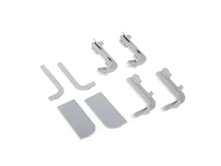 Gratis Retour Kit di accessori per profilo superiore per mobili cucina Emuca, sistema tipo Gola curvo orizzontale, in plastica bianca
