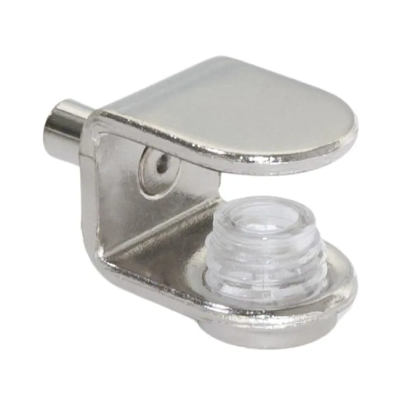 Flitsaanbieding Reggicristallo 86217 Emuca per ripiani in vetro, spessore fino a 10 mm, foro diametro 5x9 mm, dimensione esterna 15 mm, Zama finitura Nichelato