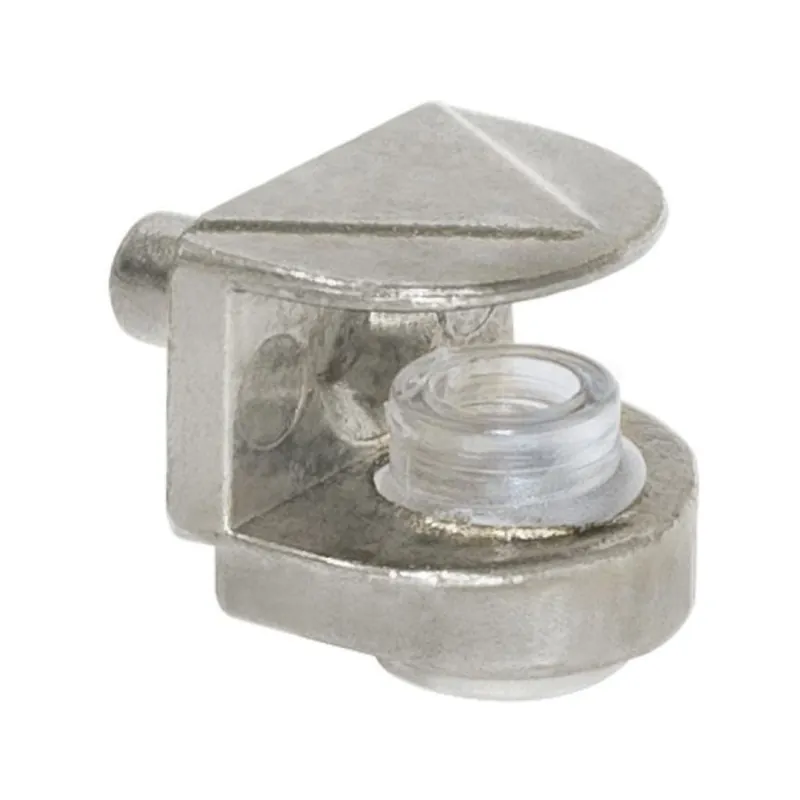 Gratis Retour Reggicristallo 86085 Emuca per ripiani in vetro, spessore fino a 8 mm, foro diametro 5x8 mm, dimensione esterna 18 mm, sporgenza 14 mm, Zama finitura Nichelato