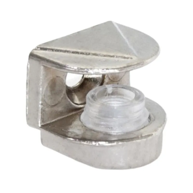 Nieuw Reggicristallo 86085 Emuca per ripiani in vetro, spessore fino a 8 mm, foro vite, dimensione esterna 18 mm, sporgenza 14 mm, Zama finitura Nichelato
