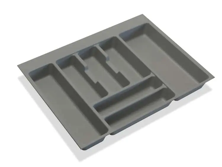 Portaposate Optima Universal per cassetti della cucina Emuca, in plastica grigia, altezza 45 mm, moduli 900 Gecertificeerd