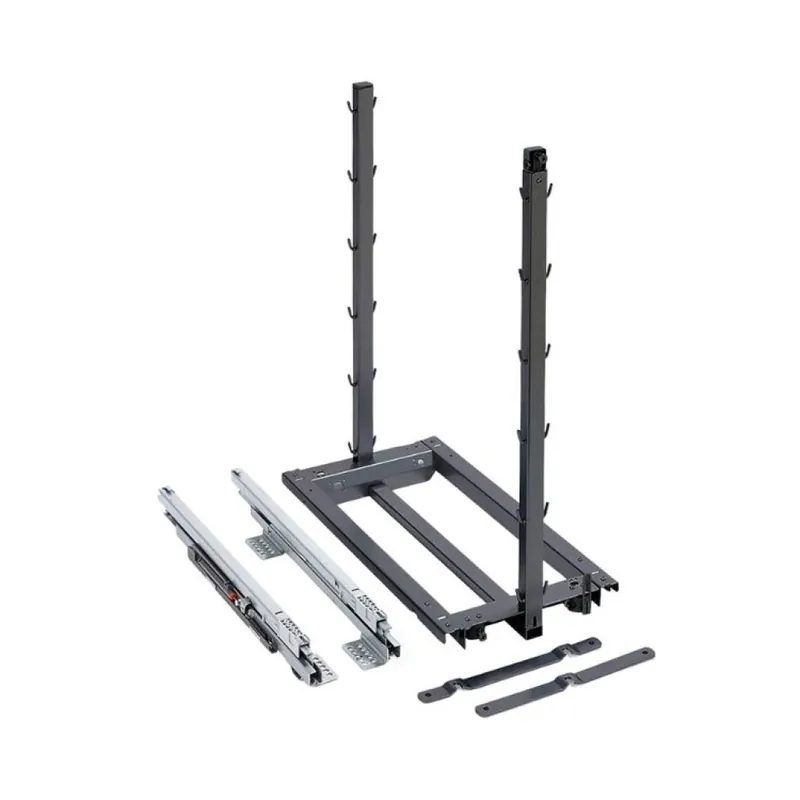 Fabrieksprijs Telaio Junior III Kessebohmer per dispensa cucina, base 600 mm, estrazione totale, Acciaio finitura Antracite