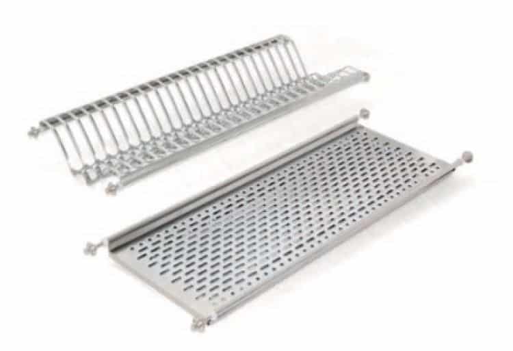 Weekendaanbieding Scolapiatti in acciaio per cucina, larghezza modulo 800 mm, regolabile da 735 a 770 mm, finitura Acciaio Inox