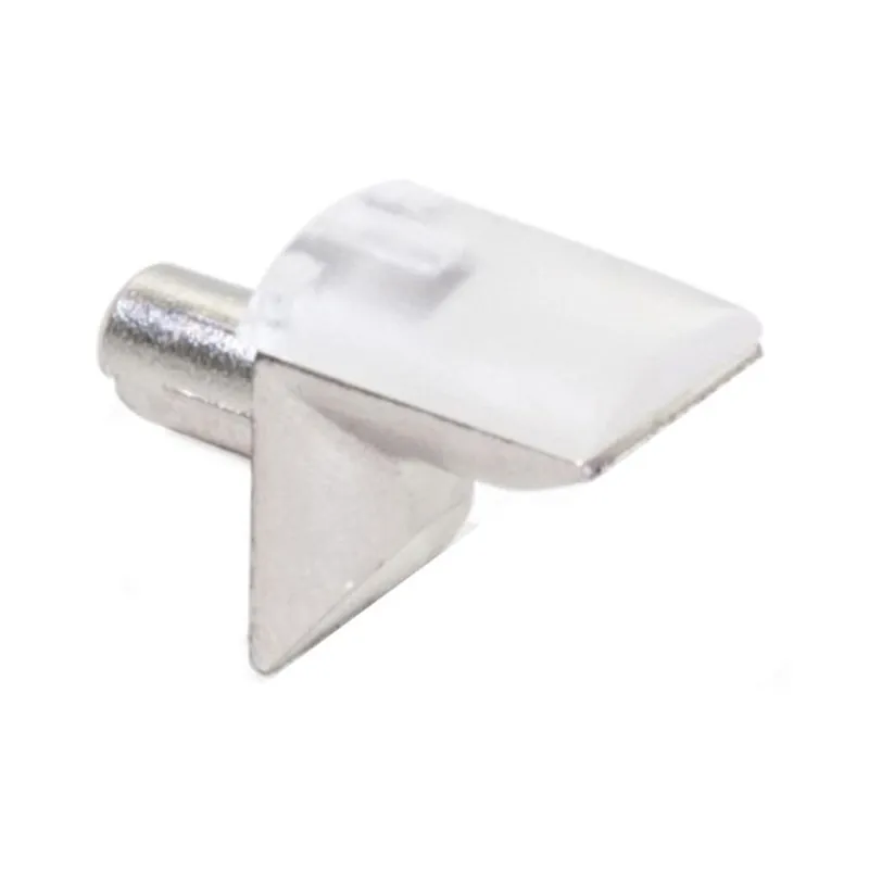 Reggicristallo a vista 21B 81140 Emuca per ripiani in vetro, foro diametro 5x8 mm, dimensione esterna 10x14 mm, sporgenza 12,5 mm, Zama finitura Nichelato Goedkoop