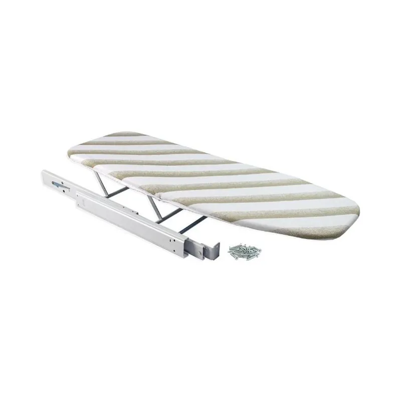 Asse da stiro estraibile Iron Emuca per mobile, lunghezza asse 948 mm, larghezza 310 mm, Acciaio Verniciato Bianco Favoriet