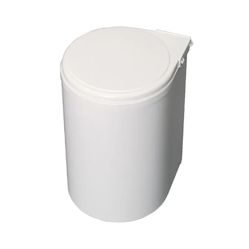 Pattumiera tonda apertura automatica Emuca per fissaggio anta con coperchio, 1 cesto 13 lt, Tecnoplastica finitura Bianco Flitsaanbieding