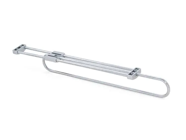Hete Deal Portabiti estraibile Emuca 62106.25 per mobile armadio, lunghezza 485 mm, Acciaio finitura Cromo Lucido, Plastica Grigia