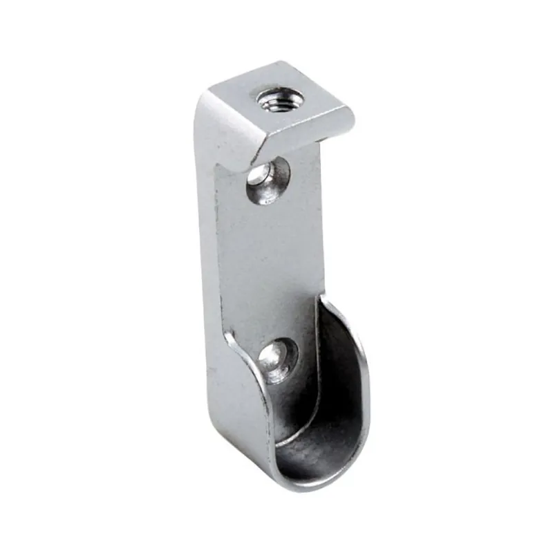 Supporto laterale Emuca per tubo ovale 22-25-30x15 mm, foro vite superiore M6, Alluminio finitura Anodizzato Alleen Vandaag
