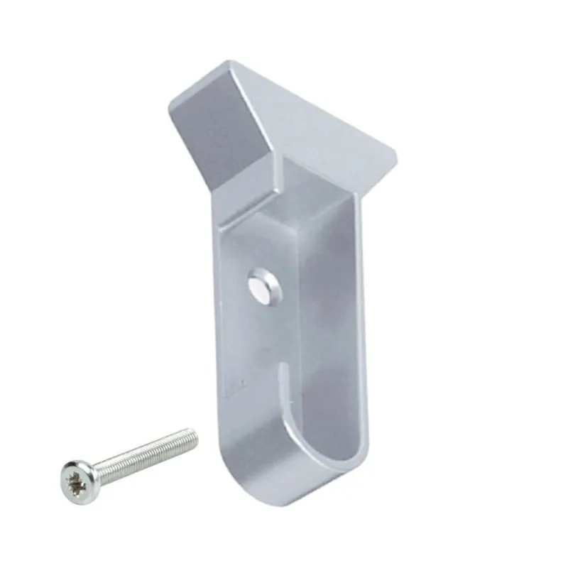 Direct Beschikbaar Supporto laterale Silk 2 Emuca per tubo ovale 30x15 mm, lato Sinistro, foro vite superiore M6, Plastica finitura Alluminio