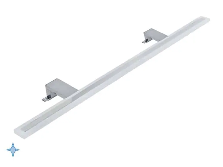 Gecertificeerd Lampada applique Sagitarius per bagno con LED Emuca, protezione IP44 per ambienti umidi, altezza 800 mm, potenza 14 W