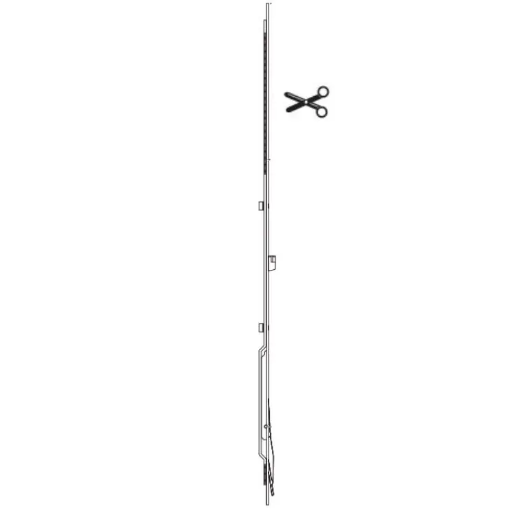 Lage Kosten Catenaccio passante A51504.19.08 Artech AGB per serramenti a due ante, canalino 16/12 mm, altezza 1794-2110, maniglia fissa